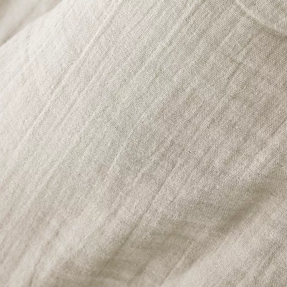 Rechteckiger Kopfkissenbezug aus Baumwoll-Gaze (80 cm) Gaïa Beige 2