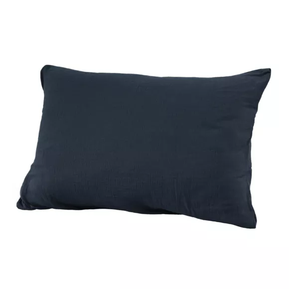 Taie d'oreiller rectangulaire gaze de coton (L70 cm) Gaïa Bleu nuit 3