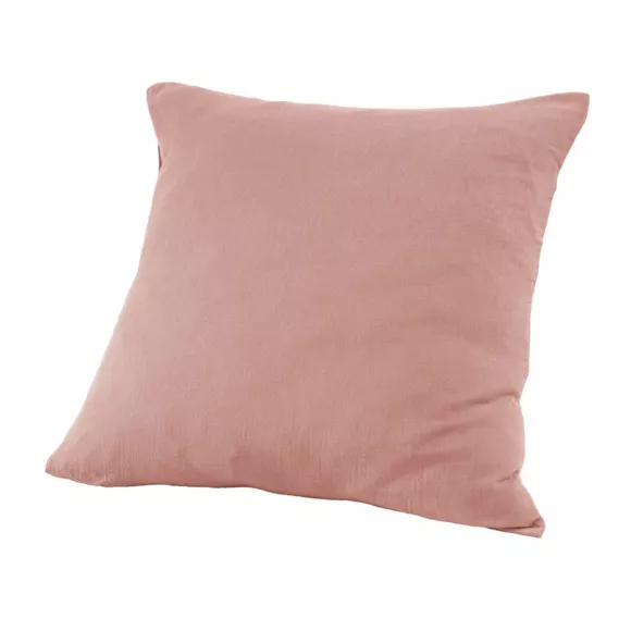 Quadratischer Kopfkissenbezug aus Baumwoll-Gaze (60 cm) Gaïa Pfirsichrosa