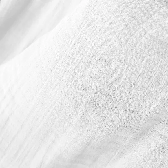 Drap housse gaze de coton (180 cm) Gaïa Blanc chantilly 2