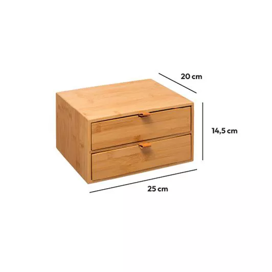 Aufbewahrungsbox mit 2 Schubladen Sury Naturfarben 4