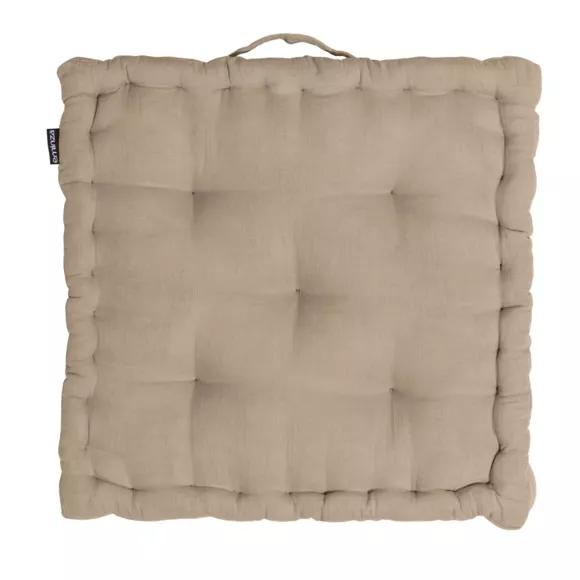 Cuscino da pavimento quadrato garza di cotone (50 x 50 cm) Gaïa Marrone corda