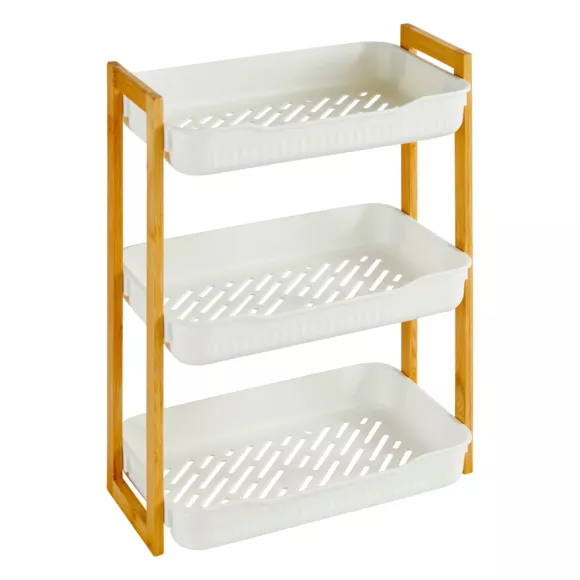 Regal Bad 3 Ebenen (H45 cm) Natureo Weiß