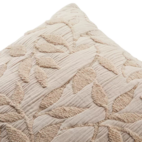 Cojín cuadrado de gasa de algodón (50 x 50 cm) Letho Beige