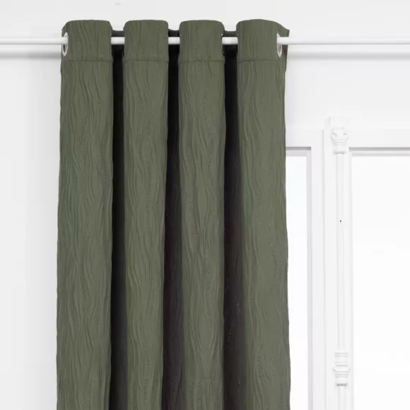Cortina con efecto plisado (135 x 260 cm) Maely Verde caqui