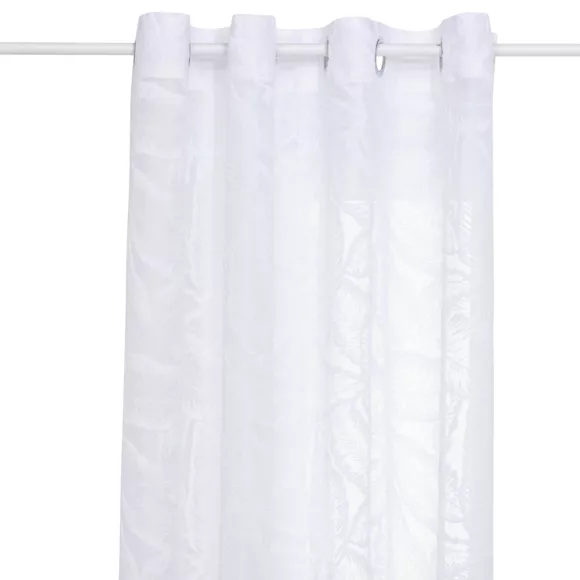 Visillo con ojales (140 x 240 cm) Feuilla Blanco