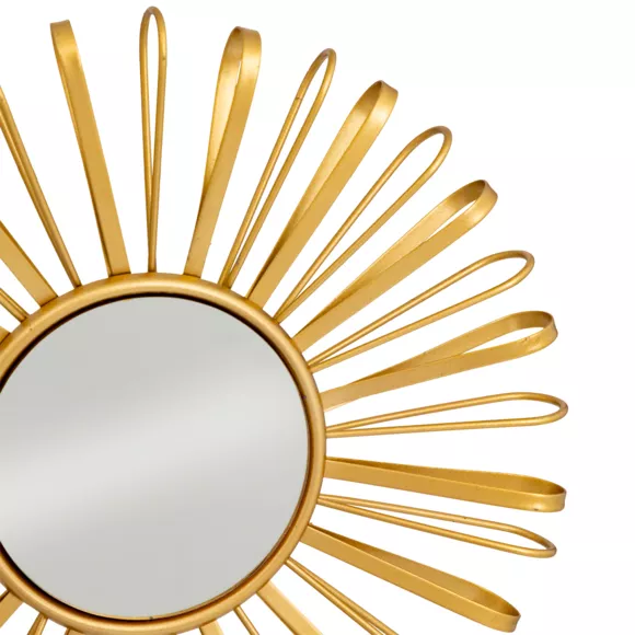 Conjunto de 3 espejos de pared de metal (D 24 cm) Warren Oro