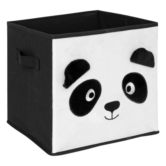 Fluwelen kinderopbergmand (29 x 29 cm) Zwarte Panda