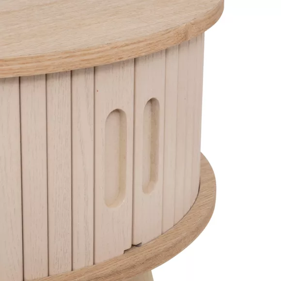 Ronde houten salontafel (H40 cm) Nysos Crème