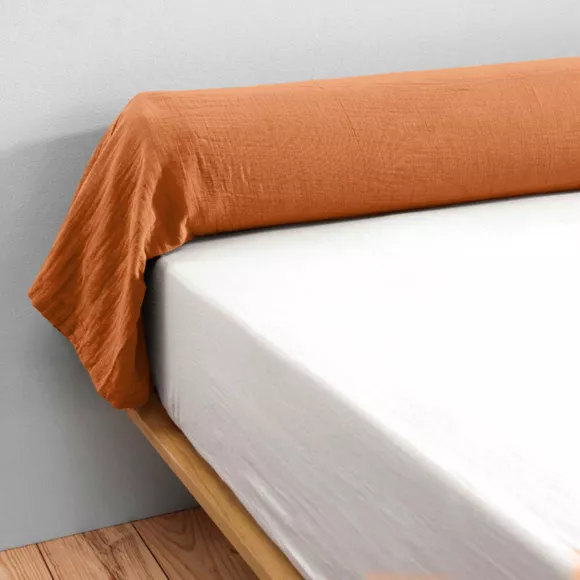 Federa cuscino a rullo garza di cotone (185 cm) Gaïa Albicocca