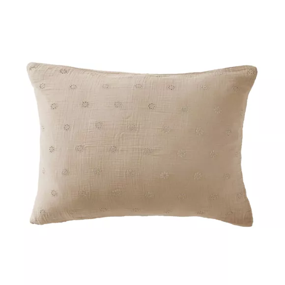 Taie d'oreiller rectangulaire gaze de coton (50 x 70 cm) Gaïa Boho Ficelle