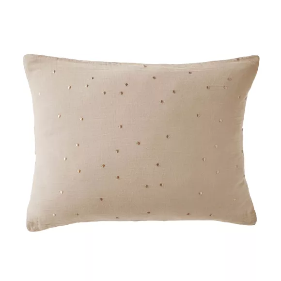 Funda de almohada rectangular de gasa de algodón (50 x 70 cm) Gaïa Chic Marrón cuerda