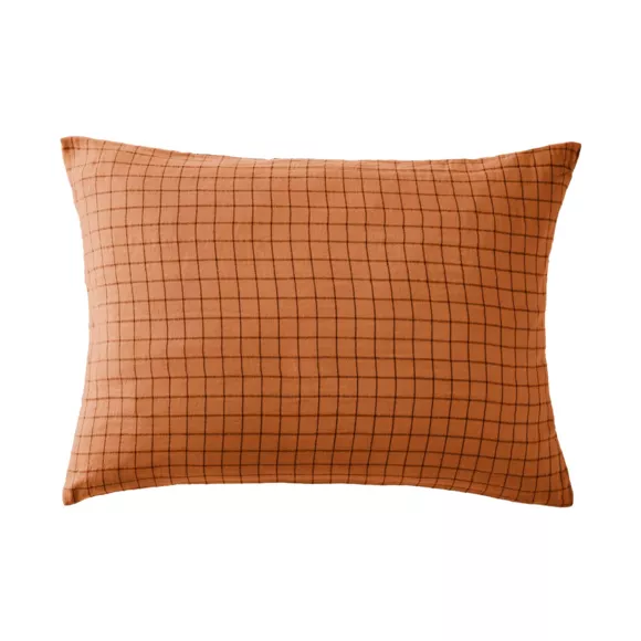 Taie d'oreiller rectangulaire gaze de coton (50 x 70 cm) Gaïa Mix Abricot