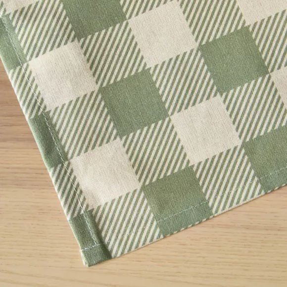 EM - Nappe en coton enduit 150 x 250 cm VICHY sauge