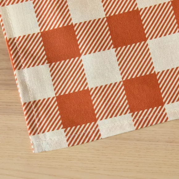 EM - Nappe en coton enduit 150 x 250 cm VICHY terracotta