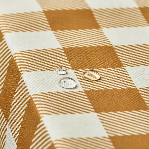 EM - Nappe en coton enduit 150 x 350 cm VICHY moutarde