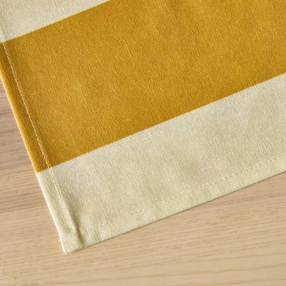 EM - Nappe en coton enduit 150 x 350 cm CLEMENTINE moutarde