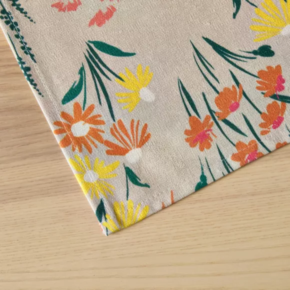 EM - Nappe en coton enduit 150 x 350 cm JULIETTE pampa