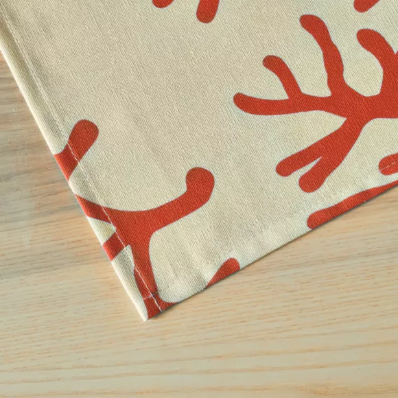 EM - Nappe en coton enduit 150 x 350 cm MOOREA corail