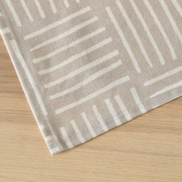 Mantel rectangular de algodón revestido (150 x 350 cm) Paolo Beige
