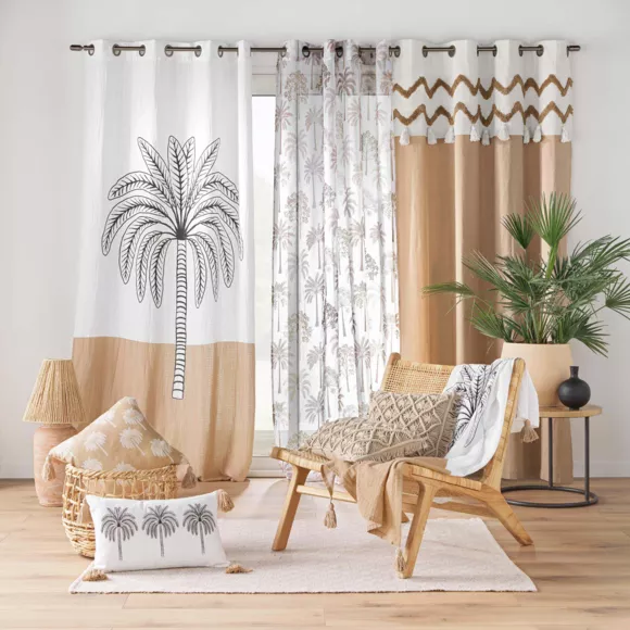 Visillo con ojales (140 x 240 cm) Palmea Beige