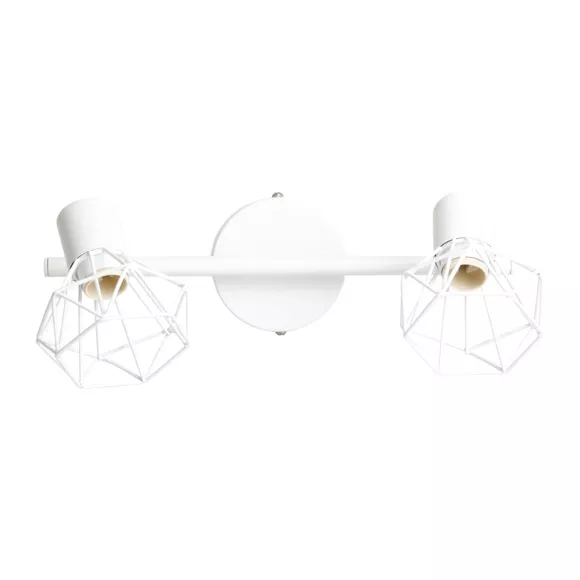 Applique murale 2 abat-jour orientables métal (30 x 16 cm) Diamond Blanche