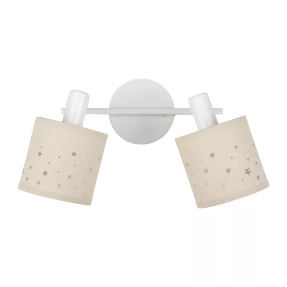 Deckenspot 2-flammig verstellbar Metall und Leinen (30 x 17 cm) Estrella Beige
