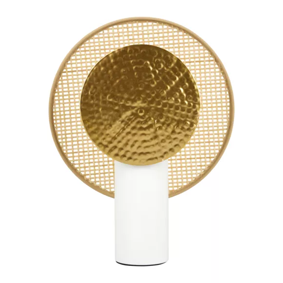 Tischleuchte Metall und Bambus (H32 cm) Olympe Beige