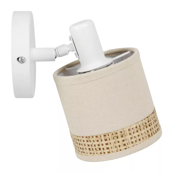 Wandspot verstellbar Metall und Rattan (10 x 17,5 cm) Bohemia Beige