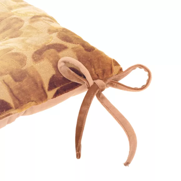 Cojín de silla cuadrado terciopelo (38 x 38 cm) Luna Amarillo ocre