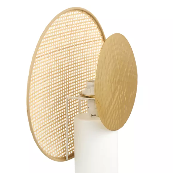 Lampe à poser métal et bambou (H32 cm) Olympe Beige