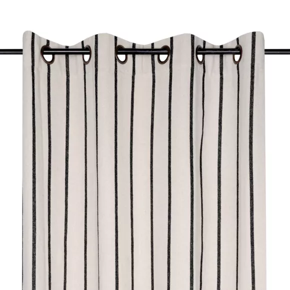 Cortina de tela de algodón (135 x 260 cm) Ocealys Negro