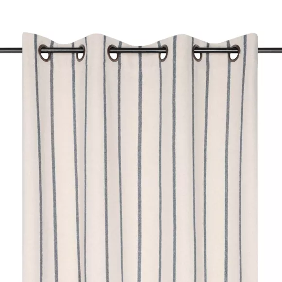 Cortina de tela de algodón (135 x 260 cm) Ocealys Gris antracita