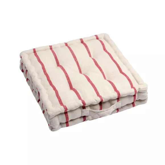 Cojín de suelo exterior de tela de algodón (45 x 45 cm) Ocealys Rojo