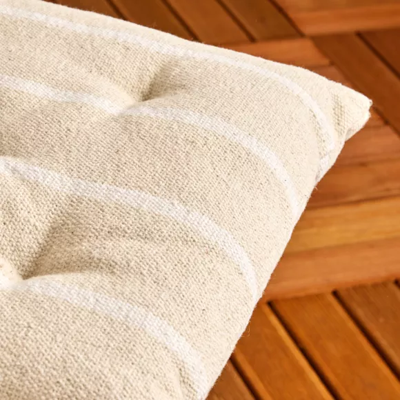 Cojín de silla exterior de tela de algodón (40 x 40 cm) Ocealys Blanco