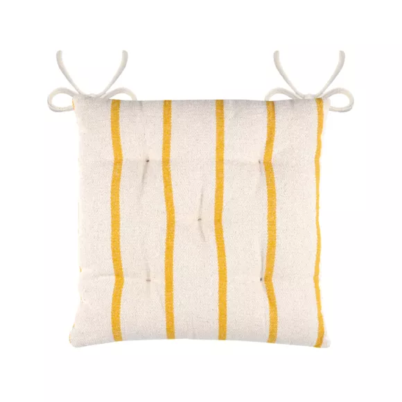 Coussin de chaise extérieur toile de coton (40 x 40 cm) Ocealys Jaune moutarde