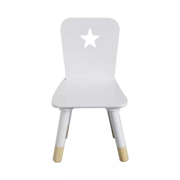 Silla infantil de madera (H50 cm) Stars Blanco