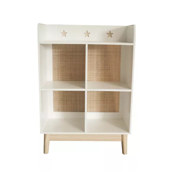 Kindermöbel Holz 4 Fächer (H86 cm) Stars Weiß