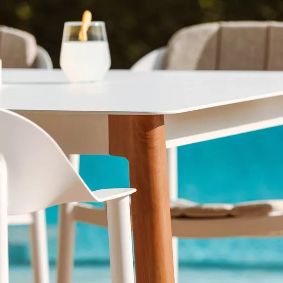 Mesa de jardín rectangular de aluminio 10 plazas (240 x 120 cm) Monte Carlo Blanco