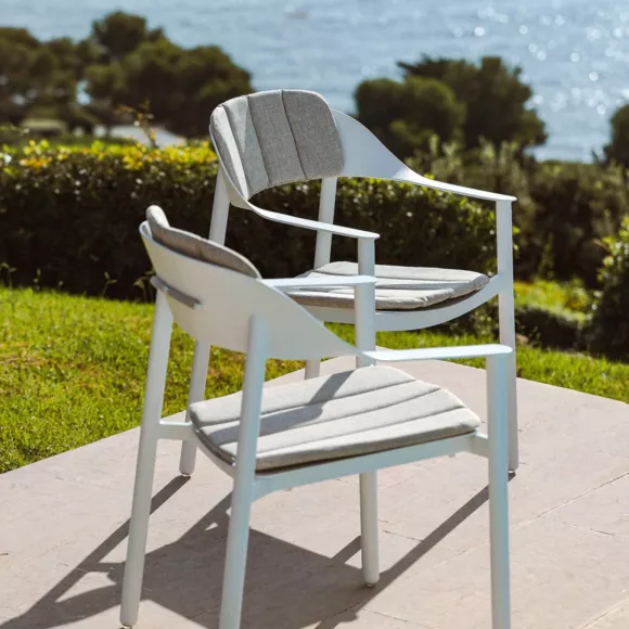 Lote de 2 sillones de jardín de aluminio Monte Carlo Blanco 