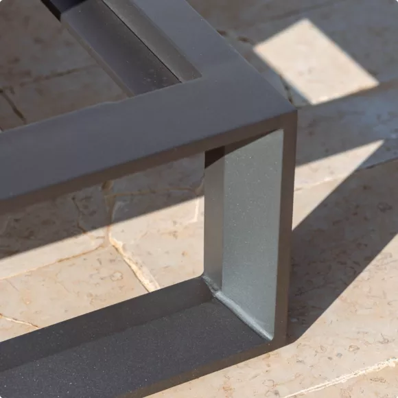 Ligstoel van aluminium Elba Antracietgrijs