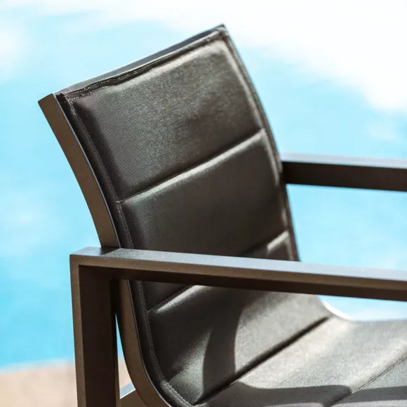 Set van 2 tuinstoelen van aluminium Elba Antracietgrijs