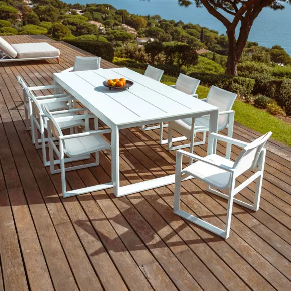 Lot de 2 fauteuils de jardin en aluminium Elba Blanc 