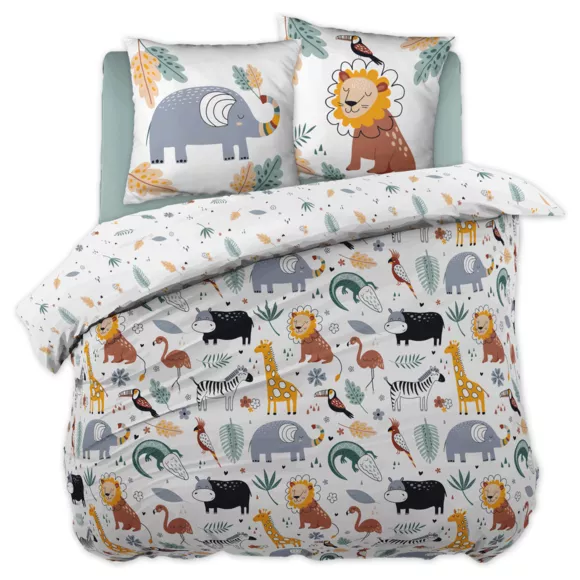 Parure de lit (Housse de couette + 2 Taies d'oreiller) 200 x 200 cm Coton imprimŽ SAVANE