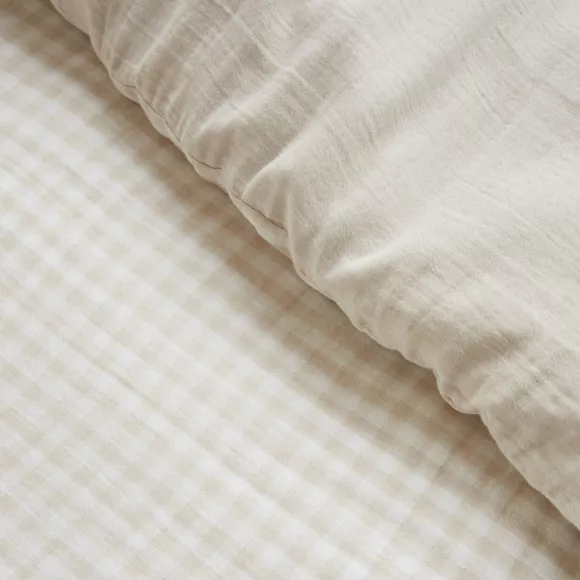 Housse de couette gaze de coton (140 x 200 cm) Vickie Beige