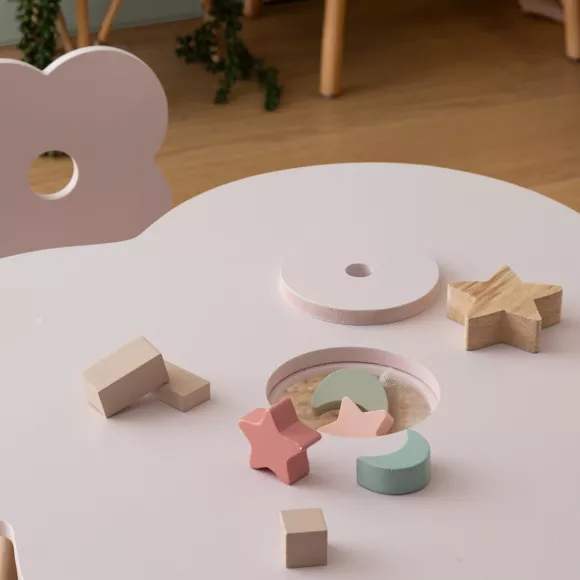 Houten kinderstoel (48 cm) Zoetheid Bloem Roze