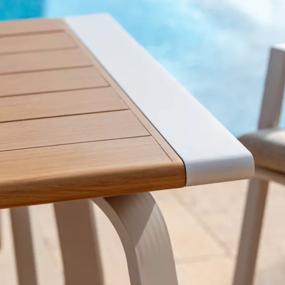 Rechthoekige aluminium tuintafel 10 plaatsen (240 x 100 cm) Long Beach Wit
