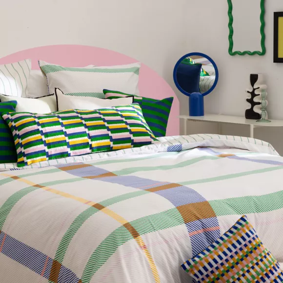 Housse de couette et deux taies coton (240 x 220 cm) Ritchi Multicolore