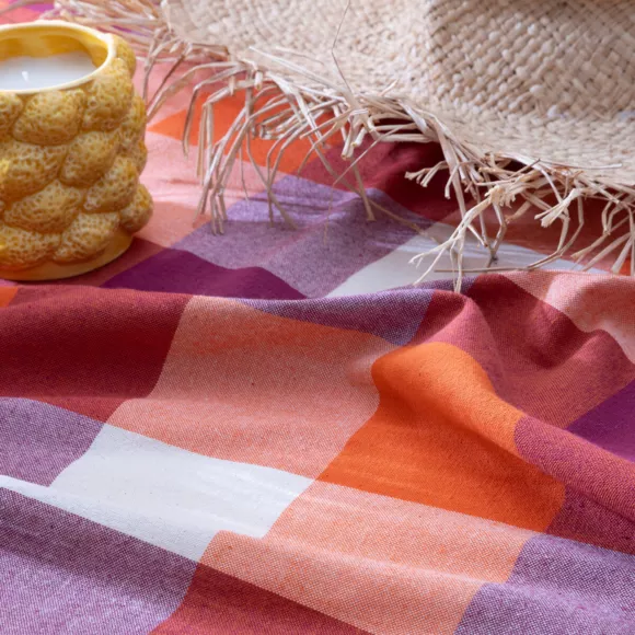 Nappe rectangulaire coton (150 x 250 cm) Madras Multicolore