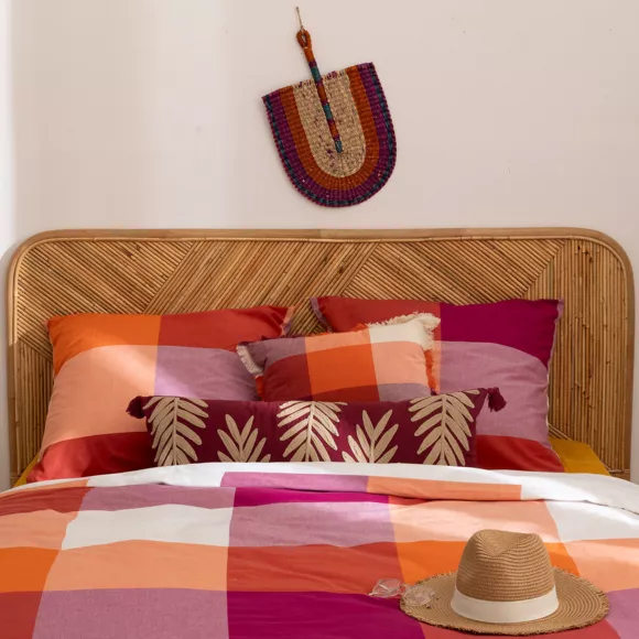 Housse de couette et deux taies coton (240 x 220 cm) Yuca Multicolore
